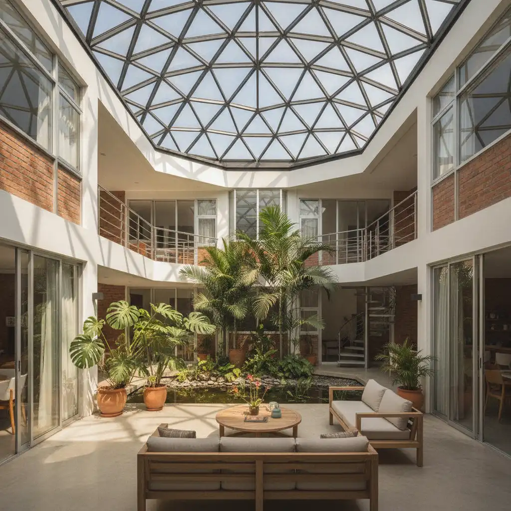 Domos para patios interiores: guía de diseño y materiales